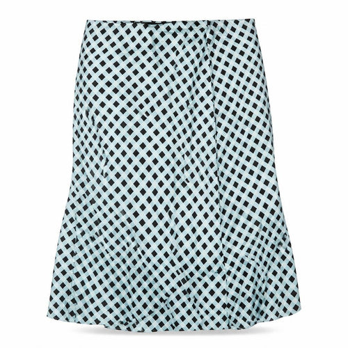 Marks and Spencer Womens Blue Check Viscose Flare Skirt Size 20