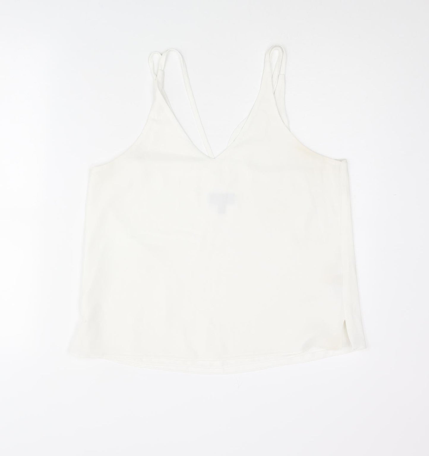 Topshop Womens White Polyester Camisole Tank Size 12 V-Neck