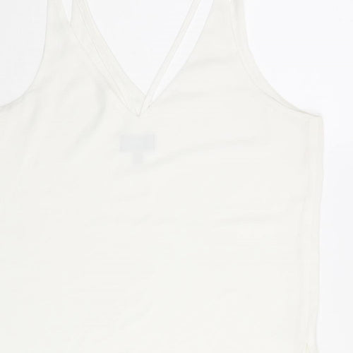 Topshop Womens White Polyester Camisole Tank Size 12 V-Neck