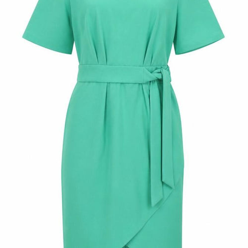 Closet Womens Green Polyester Pencil Dress Size 10 Roll Neck Zip - Tie