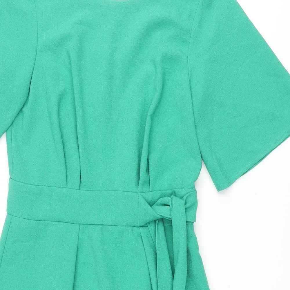 Closet Womens Green Polyester Pencil Dress Size 10 Roll Neck Zip - Tie