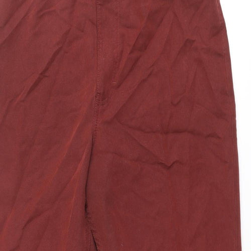 St Michael Womens Red Modal Trousers Size 12 L27 in Regular Zip