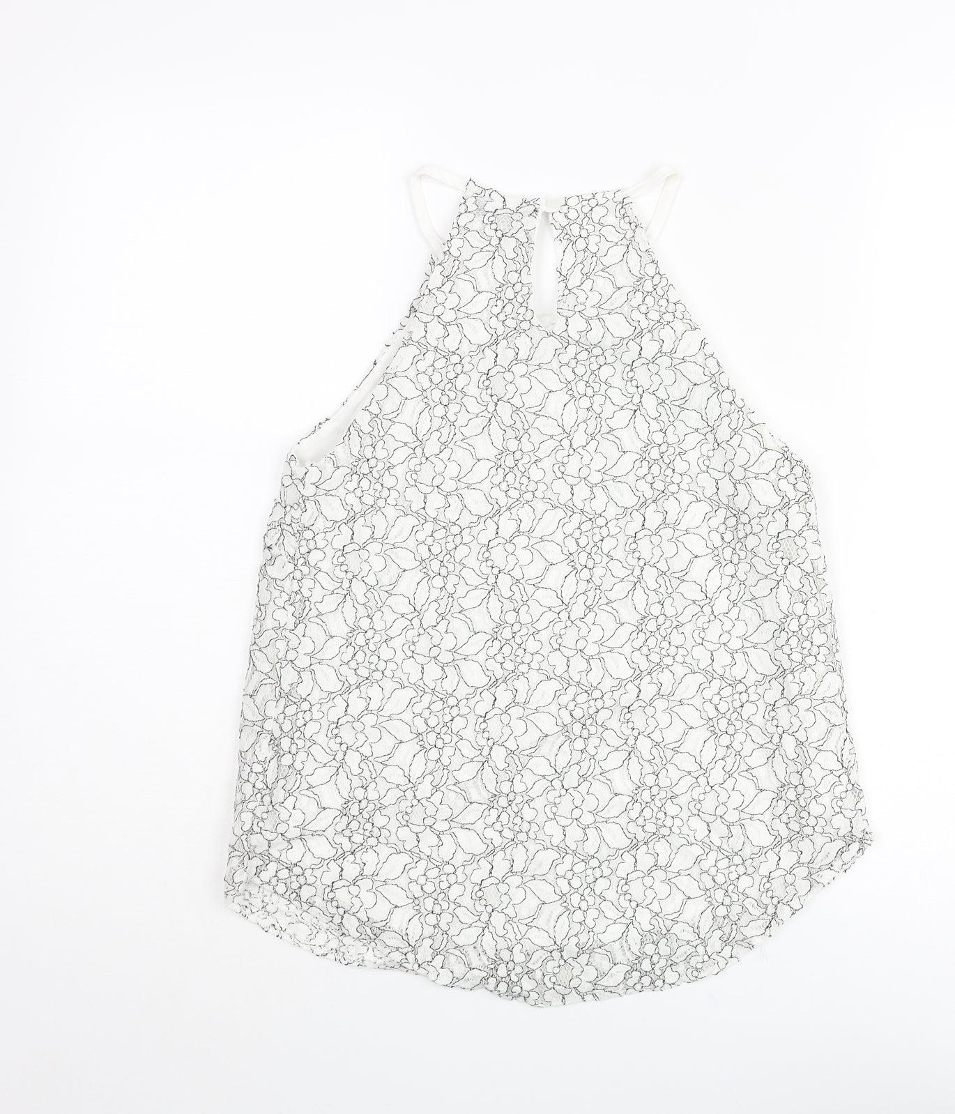 Dorothy Perkins Womens White Floral Cotton Camisole Blouse Size 8 Halter