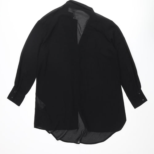 Object Womens Black Polyester Tunic Button-Up Size 10 Collared
