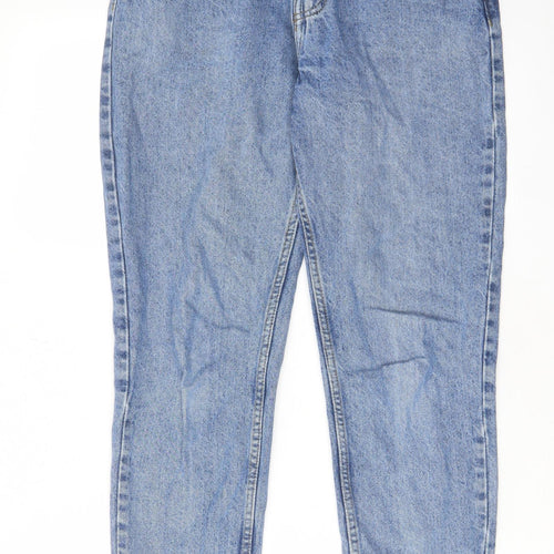 Denim & Co. Womens Blue Cotton Straight Jeans Size 10 L28 in Regular Zip - Pockets, Belt Loops
