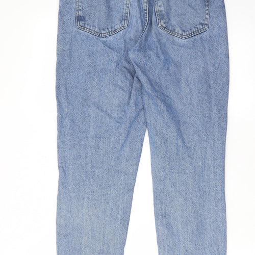 Denim & Co. Womens Blue Cotton Straight Jeans Size 10 L28 in Regular Zip - Pockets, Belt Loops