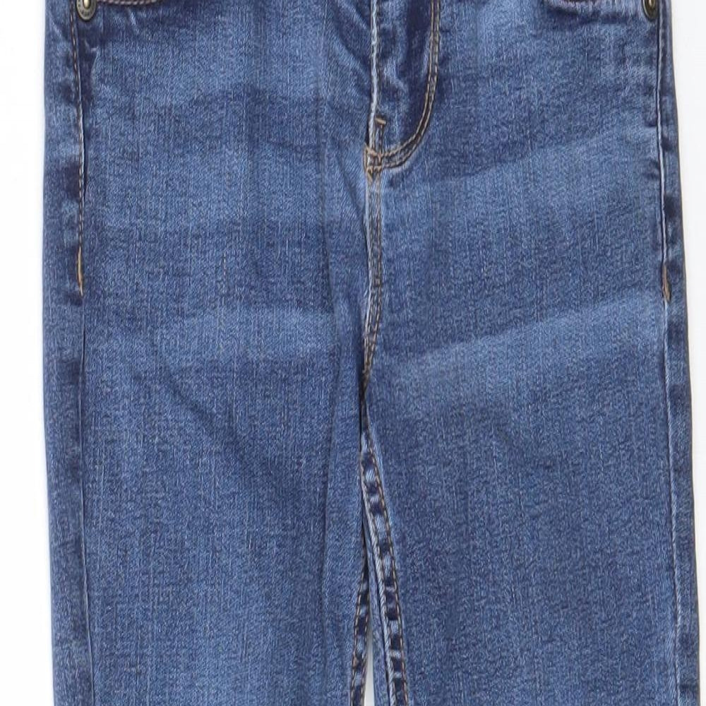 Fat Face Boys Blue Cotton Straight Jeans Size 4 Years Regular Zip - Pockets, Belt Loops