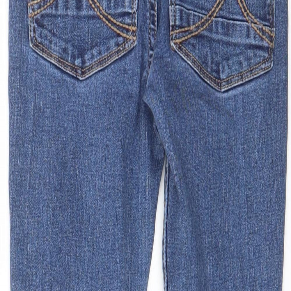 Fat Face Boys Blue Cotton Straight Jeans Size 4 Years Regular Zip - Pockets, Belt Loops