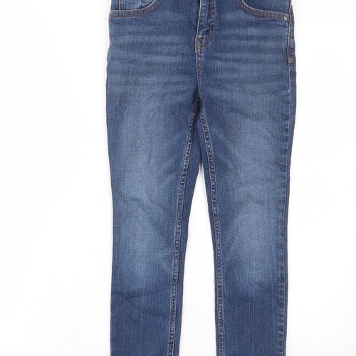 TU Boys Blue Cotton Skinny Jeans Size 9 Months L22 in Regular Zip - Pockets, Belt Loops
