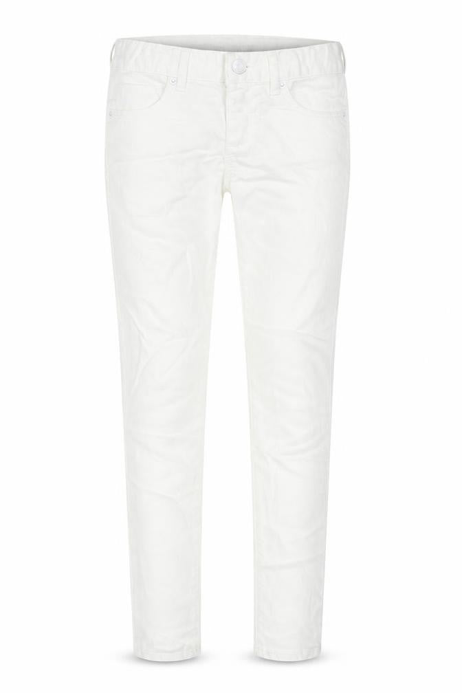 Gap Girls White Cotton Skinny Jeans Size 10 Years L25 in Regular Zip - Pockets, Belt Loops