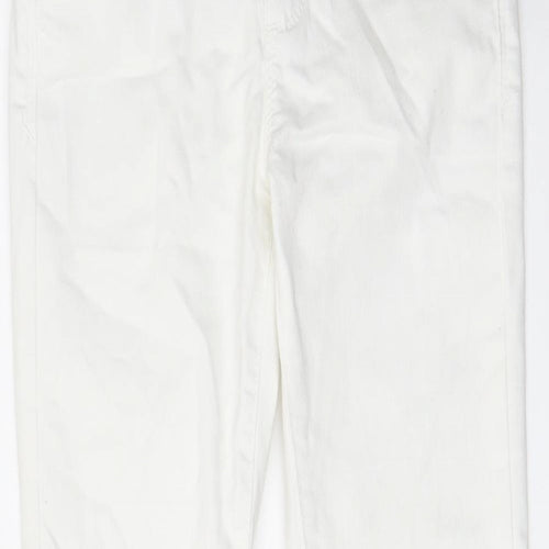 Gap Girls White Cotton Skinny Jeans Size 10 Years L25 in Regular Zip - Pockets, Belt Loops