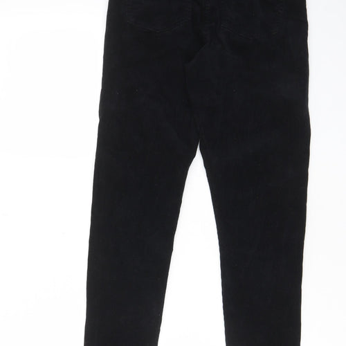 Topshop Womens Black Cotton Trousers Size 26 in L30 in Regular Zip - Pockets, Belt Loops