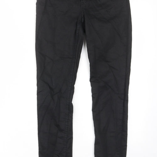 H&M Womens Black Cotton Skinny Jeans Size 8 L28 in Regular Zip - Pockets, Belt Loops