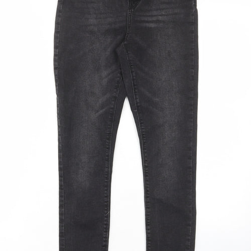 Denim & Co. Womens Grey Cotton Skinny Jeans Size 8 L27 in Regular Zip - Pockets, Belt Loops