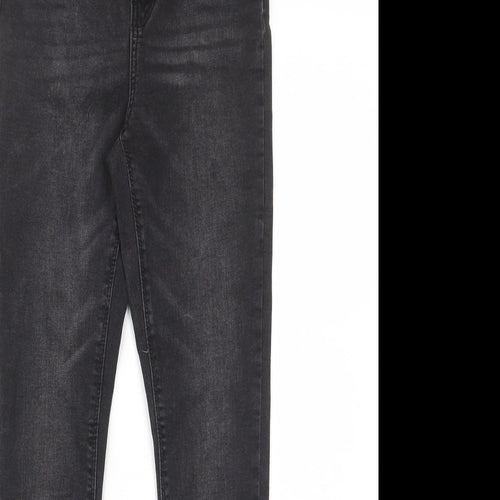 Denim & Co. Womens Grey Cotton Skinny Jeans Size 8 L27 in Regular Zip - Pockets, Belt Loops