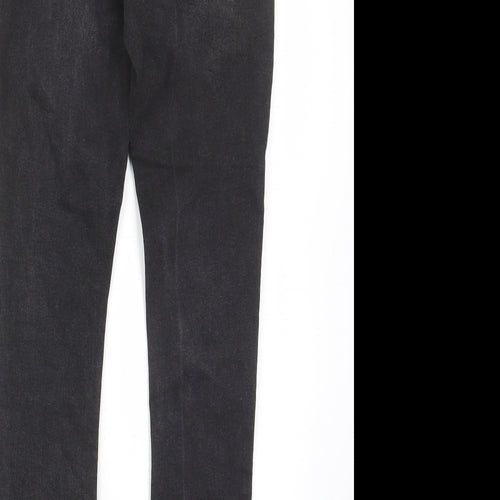 Denim & Co. Womens Grey Cotton Skinny Jeans Size 8 L27 in Regular Zip - Pockets, Belt Loops
