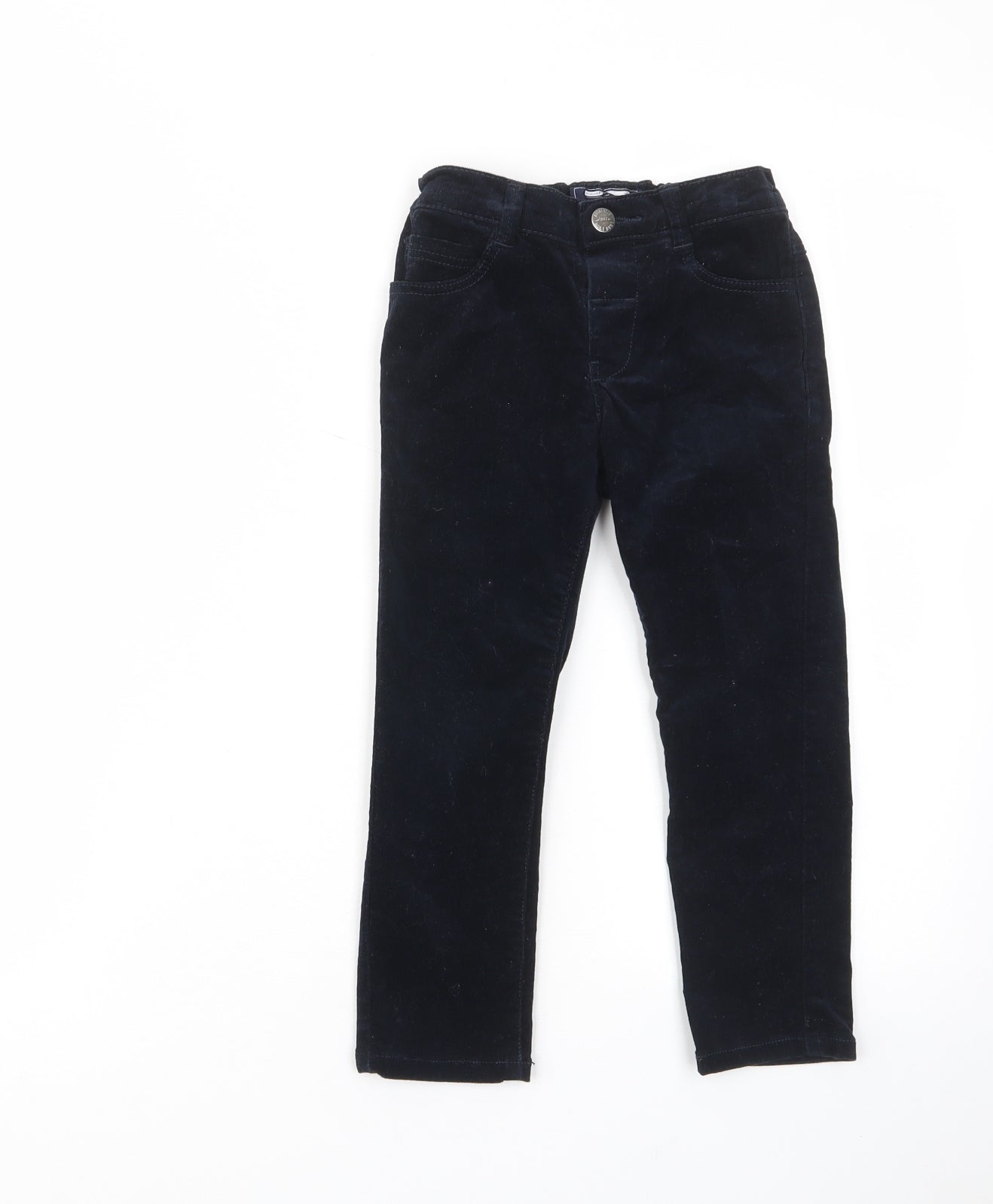 NEXT Boys Blue Cotton Chino Trousers Size 4-5 Years Regular Zip - Pockets, Belt Loops