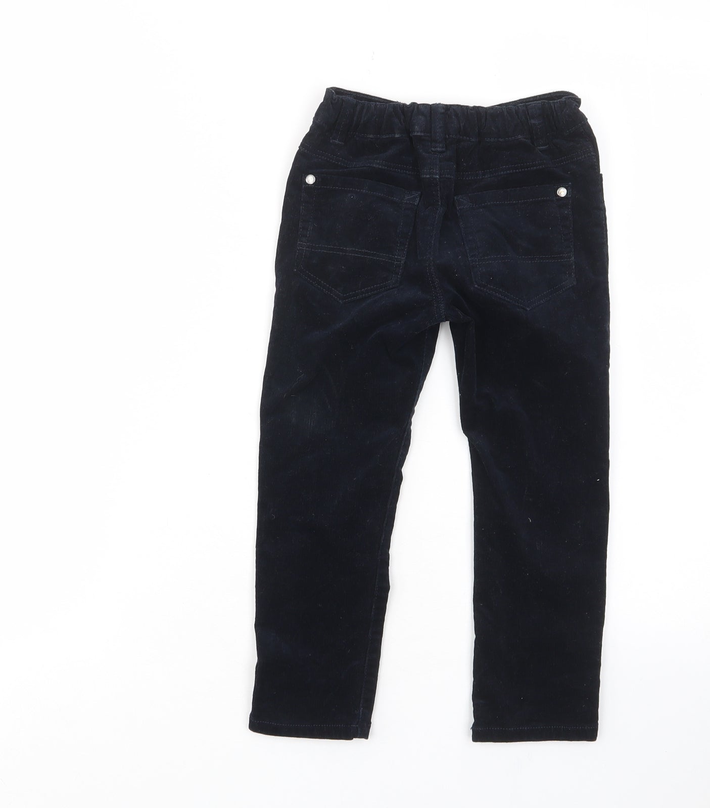 NEXT Boys Blue Cotton Chino Trousers Size 4-5 Years Regular Zip - Pockets, Belt Loops
