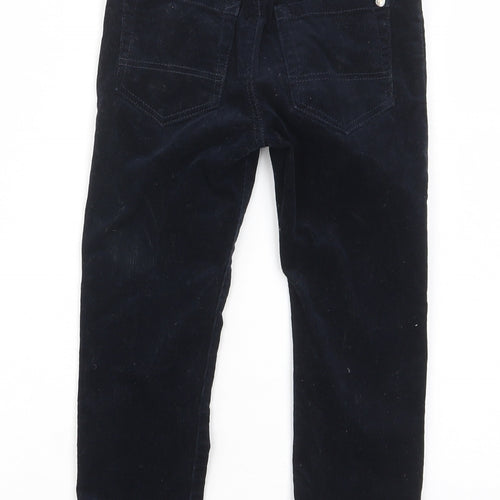NEXT Boys Blue Cotton Chino Trousers Size 4-5 Years Regular Zip - Pockets, Belt Loops