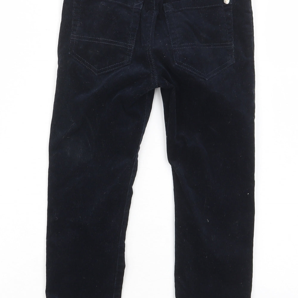 NEXT Boys Blue Cotton Chino Trousers Size 4-5 Years Regular Zip - Pockets, Belt Loops