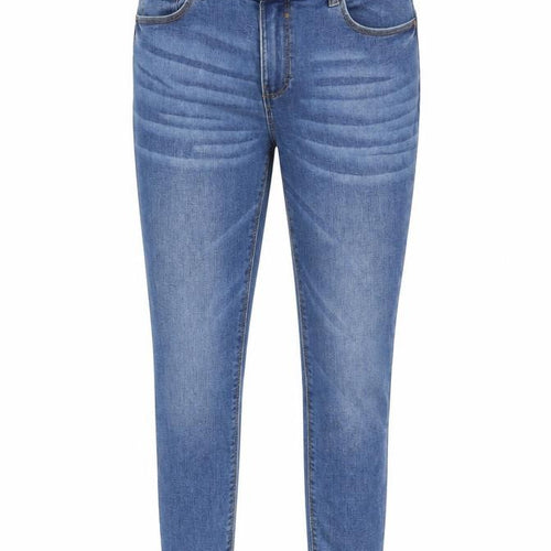 Denim & Co. Womens Blue Cotton Skinny Jeans Size 14 L25 in Regular Zip - Pockets, Belt Loops