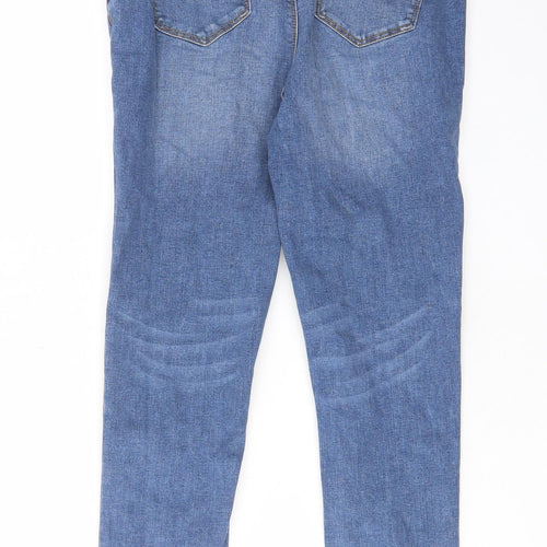 Denim & Co. Womens Blue Cotton Skinny Jeans Size 14 L25 in Regular Zip - Pockets, Belt Loops