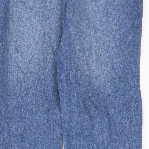 Denim & Co. Womens Blue Cotton Skinny Jeans Size 14 L25 in Regular Zip - Pockets, Belt Loops