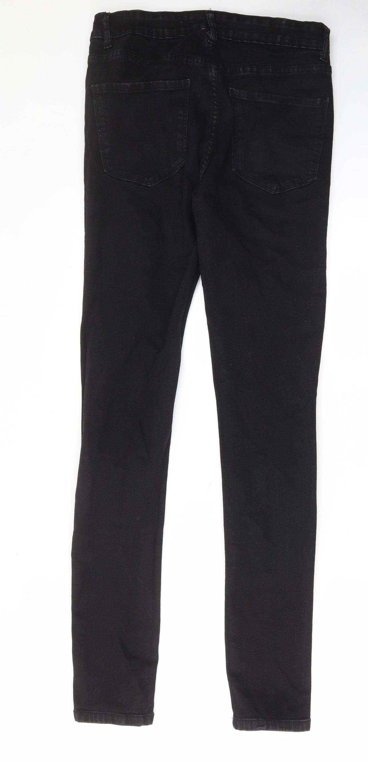 Denim & Co. Mens Black Cotton Skinny Jeans Size 32 in L34 in Regular Zip - Pockets, Belt Loops