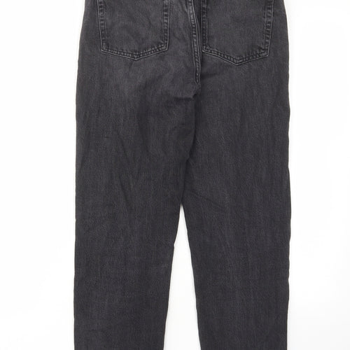 Zara Womens Grey Cotton Straight Jeans Size 8 L28 in Regular Zip - Pockets, Belt Loops