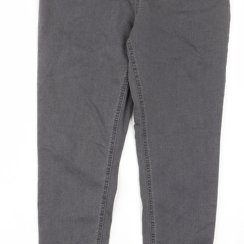 Marks and Spencer Womens Grey Cotton Skinny Jeans Size 10 L27 in Regular - Elastic waist