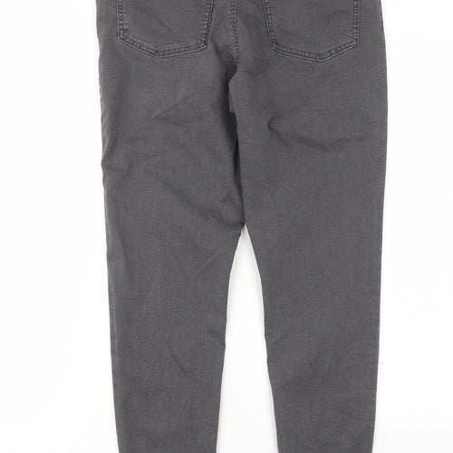 Marks and Spencer Womens Grey Cotton Skinny Jeans Size 10 L27 in Regular - Elastic waist