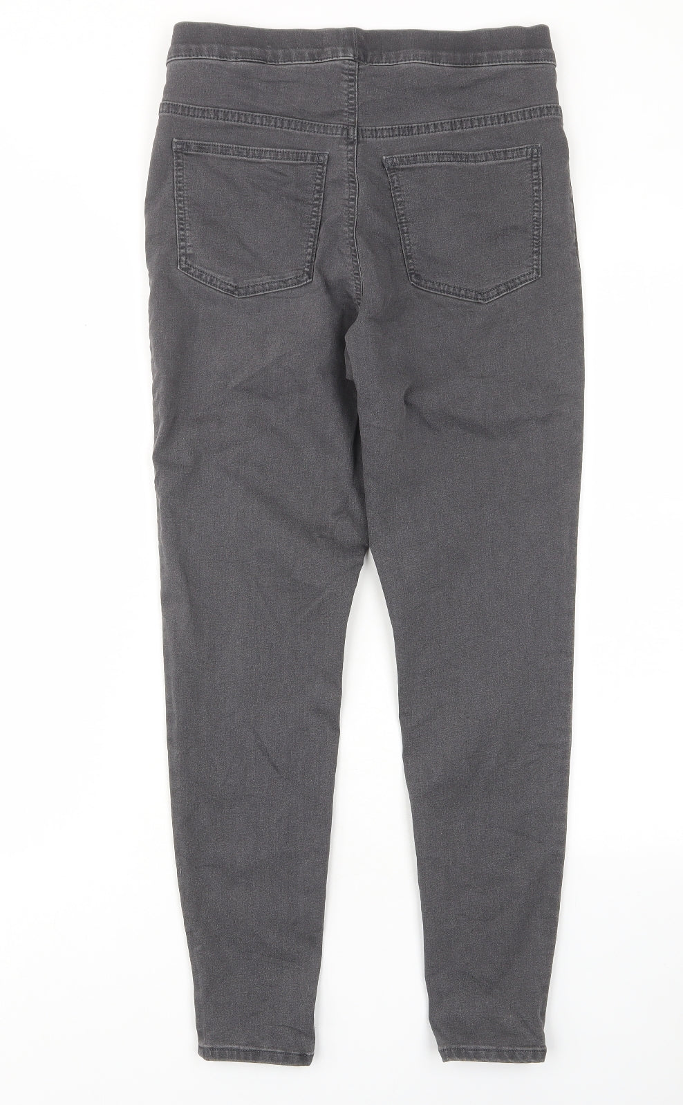 Marks and Spencer Womens Grey Cotton Skinny Jeans Size 10 L27 in Regular - Elastic waist