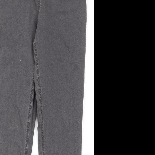 Marks and Spencer Womens Grey Cotton Skinny Jeans Size 10 L27 in Regular - Elastic waist
