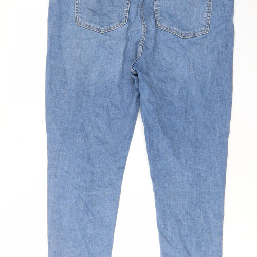 Marks and Spencer Womens Blue Cotton Skinny Jeans Size 18 L27 in Regular Zip - Pockets, Belt Loops