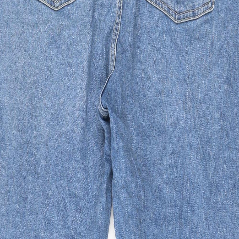 Marks and Spencer Womens Blue Cotton Skinny Jeans Size 18 L27 in Regular Zip - Pockets, Belt Loops
