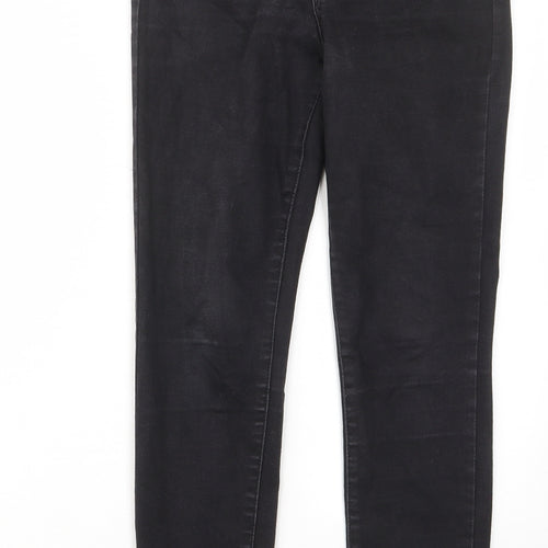 Denim & Co. Womens Black Cotton Skinny Jeans Size 12 L29 in Regular Zip - Pockets