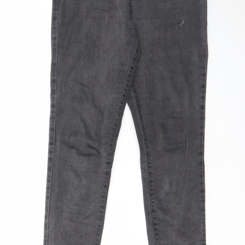 Denim & Co. Womens Grey Cotton Skinny Jeans Size 14 L29 in Regular Zip - Pockets