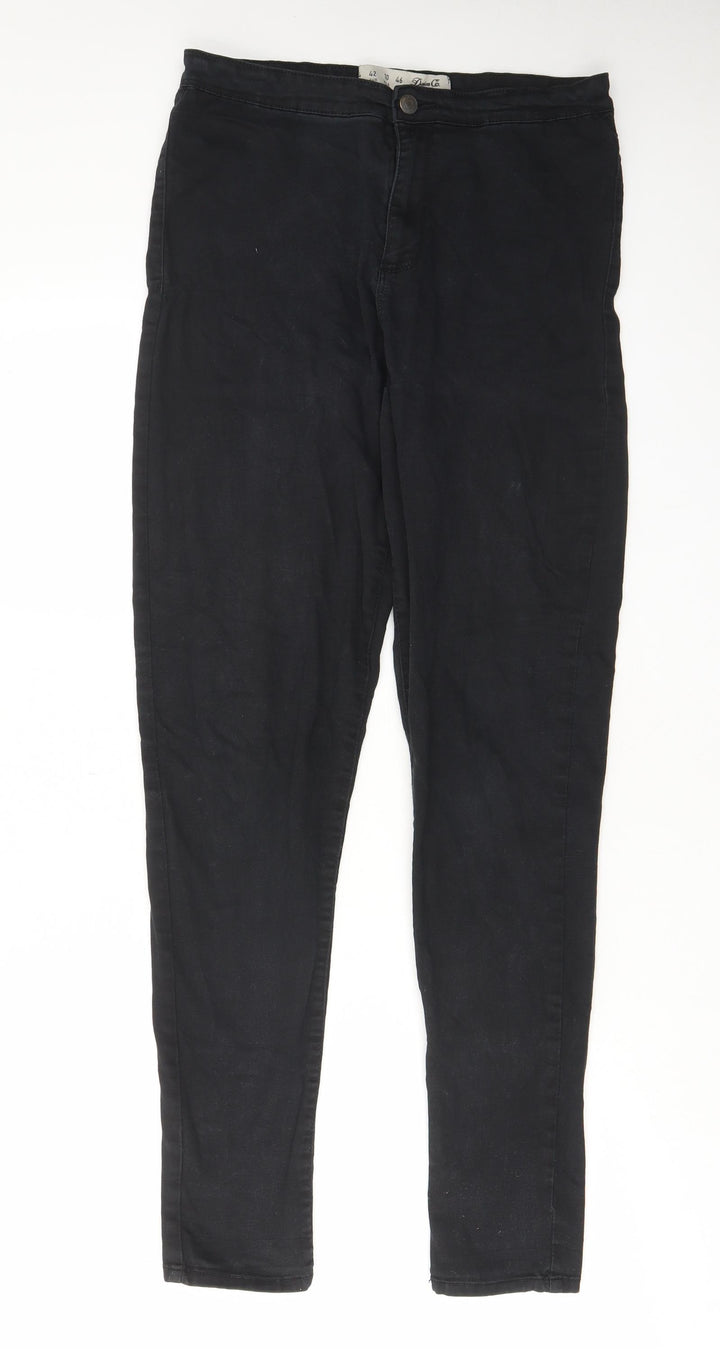 Denim & Co. Womens Black Cotton Skinny Jeans Size 14 L30 in Regular Zip - Pockets