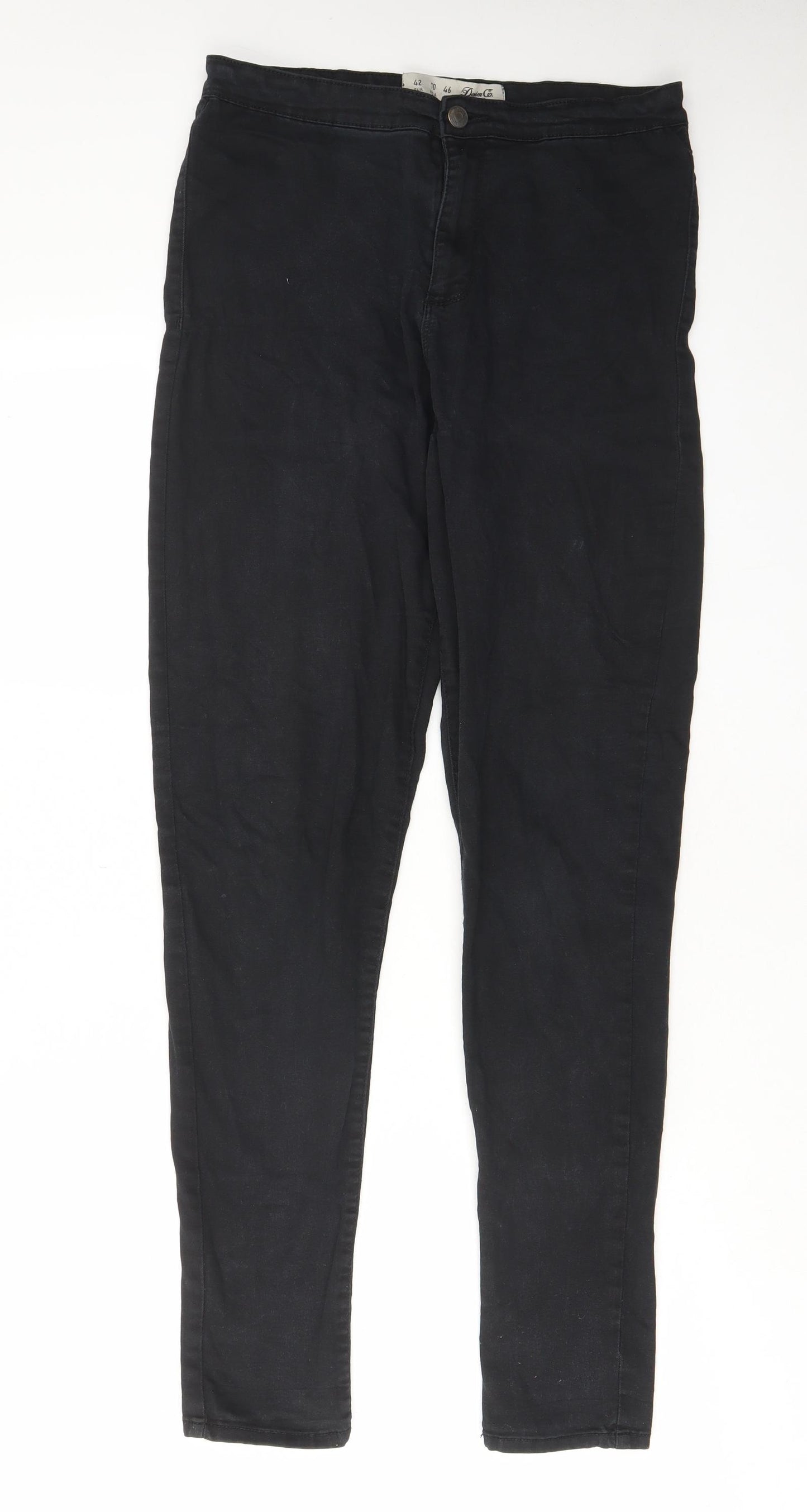 Denim & Co. Womens Black Cotton Skinny Jeans Size 14 L30 in Regular Zip - Pockets