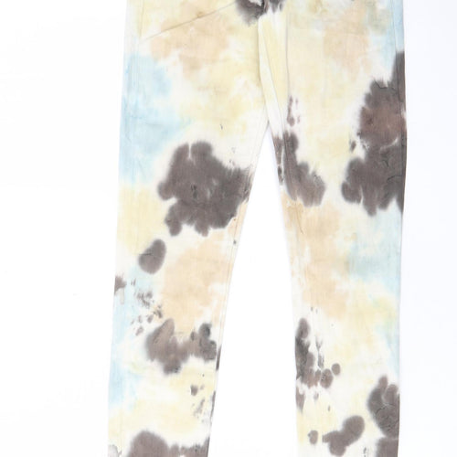Paige Womens Multicoloured Geometric Cotton Skinny Jeans Size 26 in L30 in Regular Zip - Tie-Dye