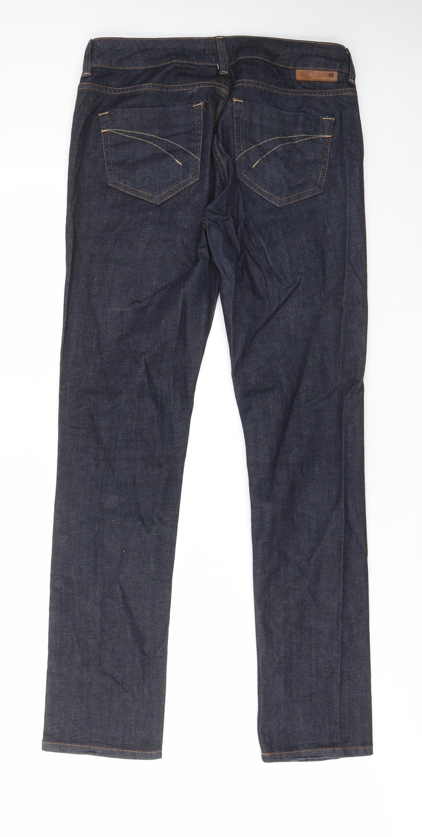 Baxter Womens Blue Cotton Straight Jeans Size 10 L30 in Regular Zip - Pockets, Belt Loops