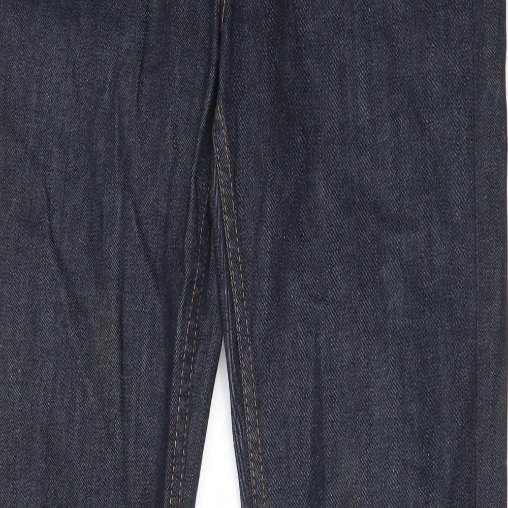 Baxter Womens Blue Cotton Straight Jeans Size 10 L30 in Regular Zip - Pockets, Belt Loops