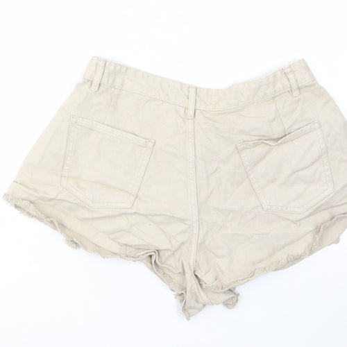 Denim & Supply Womens Beige Cotton Hot Pants Shorts Size 12 L3 in Regular Zip - Pockets, Belt Loops