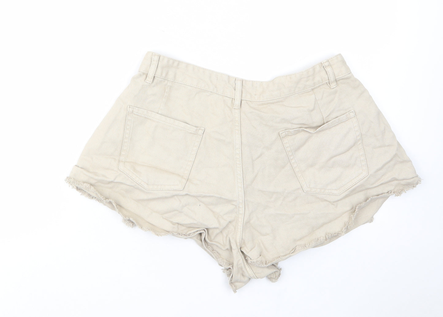Denim & Supply Womens Beige Cotton Hot Pants Shorts Size 12 L3 in Regular Zip - Pockets, Belt Loops