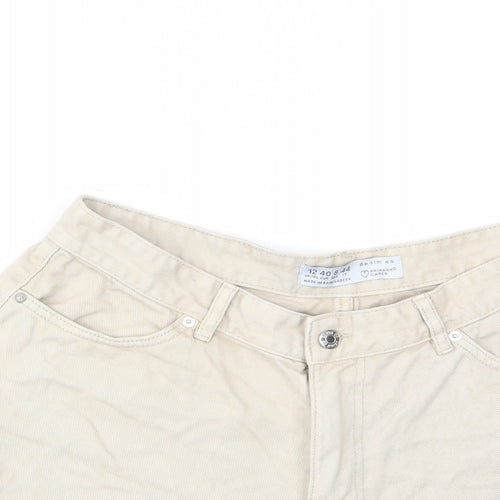 Denim & Supply Womens Beige Cotton Hot Pants Shorts Size 12 L3 in Regular Zip - Pockets, Belt Loops