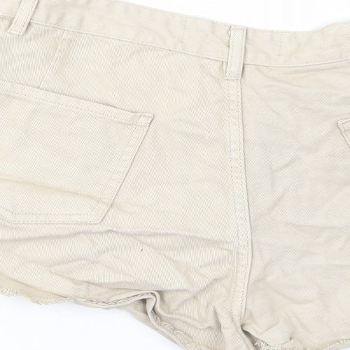 Denim & Supply Womens Beige Cotton Hot Pants Shorts Size 12 L3 in Regular Zip - Pockets, Belt Loops