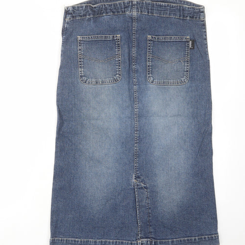 Noppies Womens Blue Cotton A-Line Skirt Size S Zip