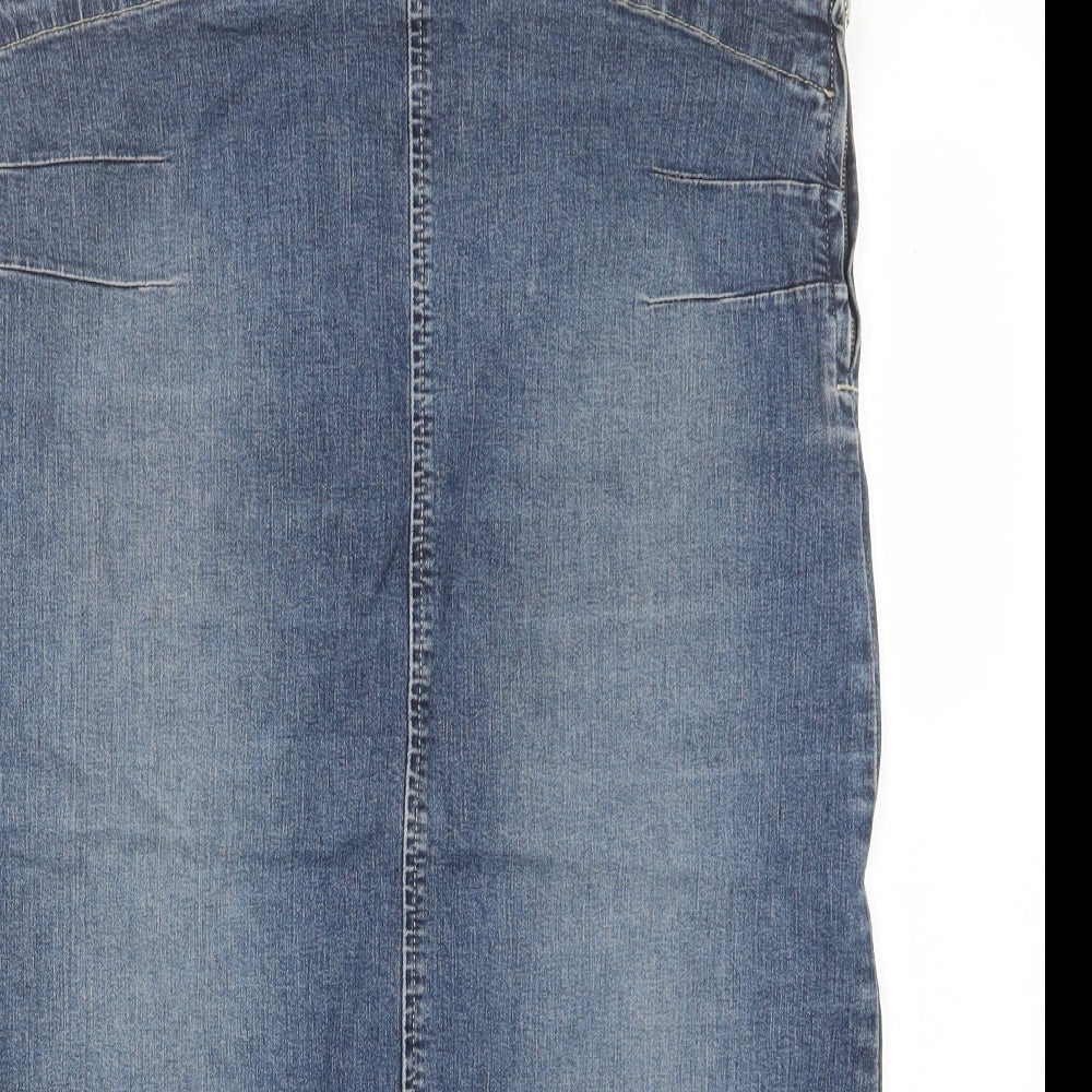 Noppies Womens Blue Cotton A-Line Skirt Size S Zip