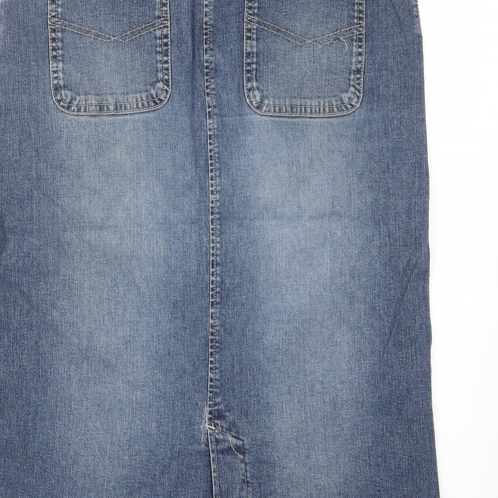 Noppies Womens Blue Cotton A-Line Skirt Size S Zip