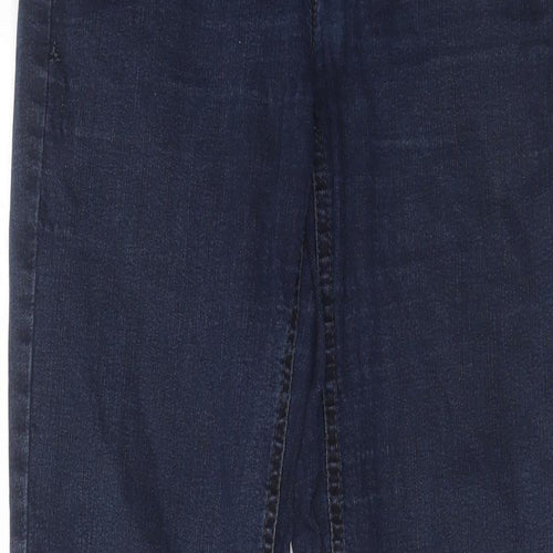Magic Womens Blue Cotton Straight Jeans Size 10 L31 in Regular Zip - Pockets, Belt Loops